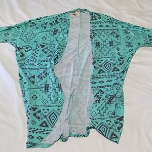 Turquoise western style sweater